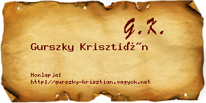 Gurszky Krisztián névjegykártya